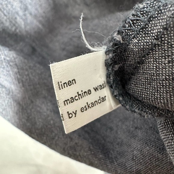 Eskandar Lagenlook Tent Linen Midi Dress Size 1 Blue - Picture 5 of 6